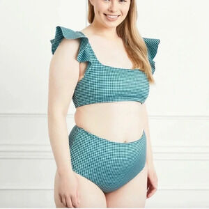 Hill House Lola Swim Bottom -‎ Emerald Gingham